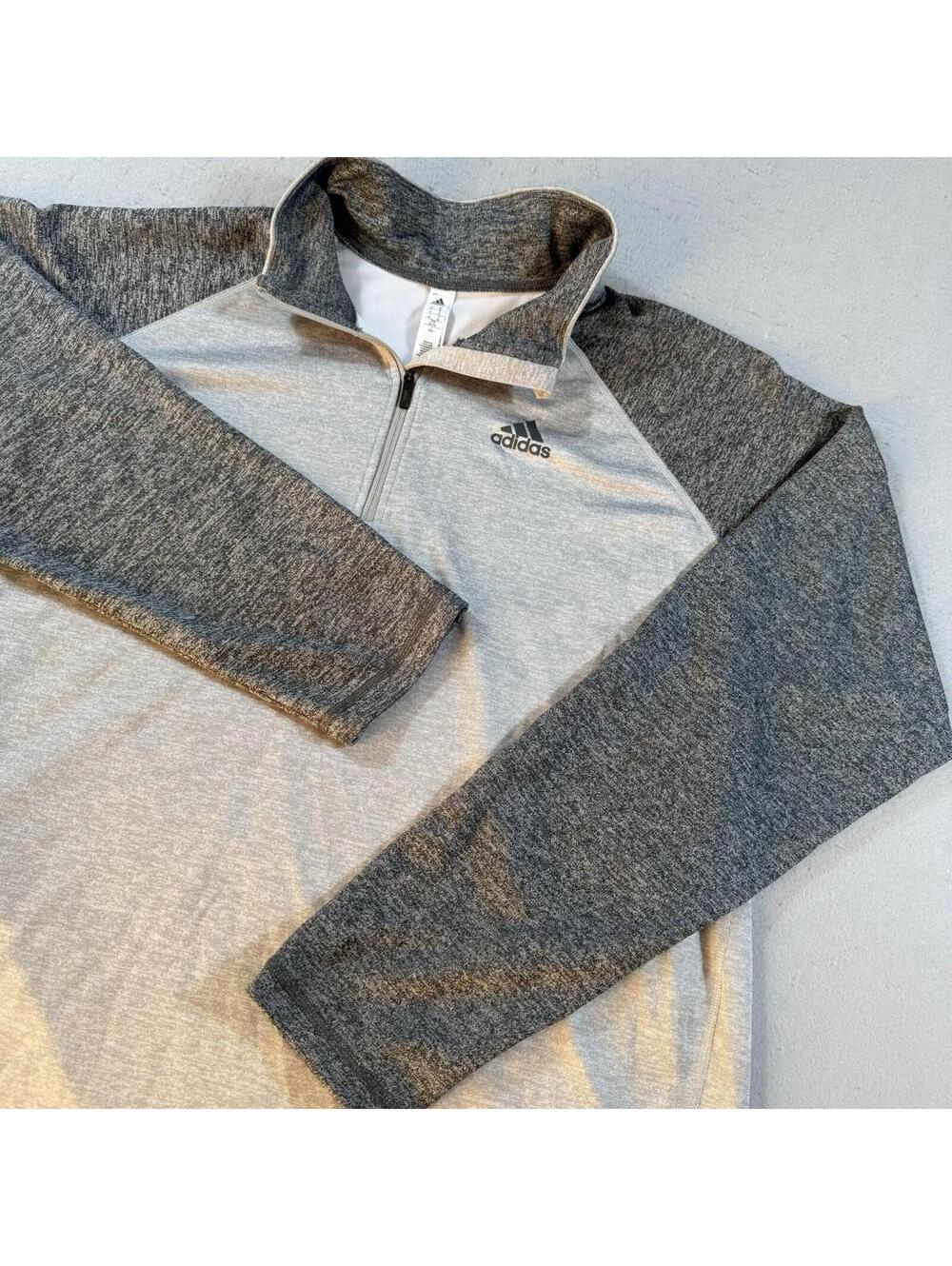 Adidas Climalite 1/4 Zip Pullover Mens XL Gray Athletic Training Top